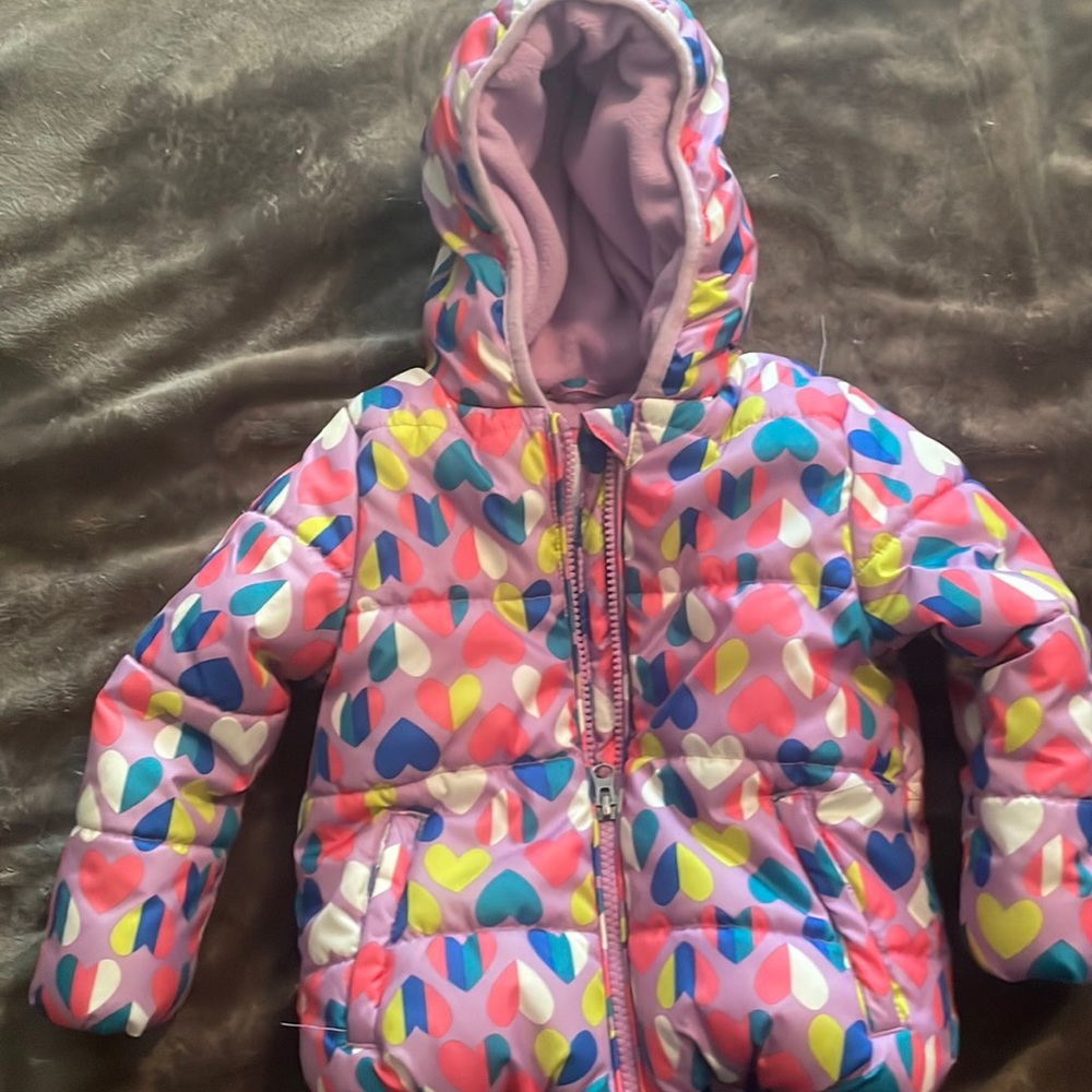 Baby girl Winter Coat Puffer Jacket Fleece Lining Size 18 Months Good condition